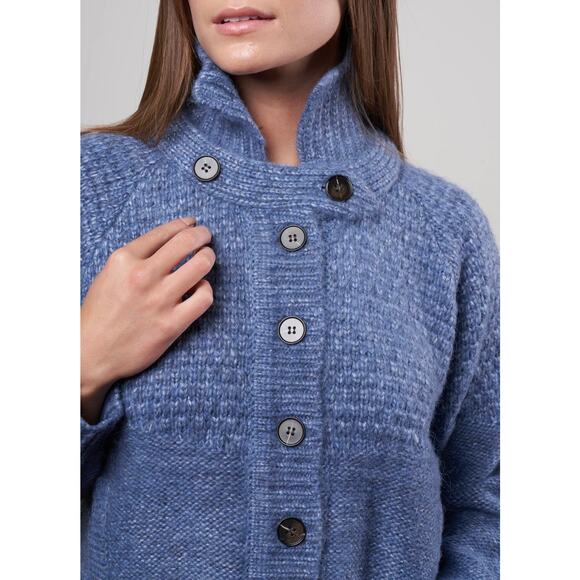 THE GREAT shrunken hearth cardigan sweater - saltwater blue Size 0 $395 - Picture 2 of 6